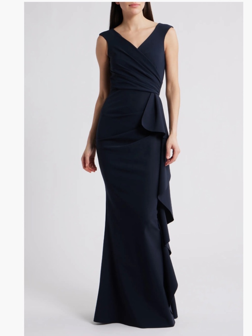 Chiara Boni La Petite Robe Sozen Cascade Ruffle Sleeveless Gown